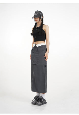 Y2k detachable skirt with cuffs