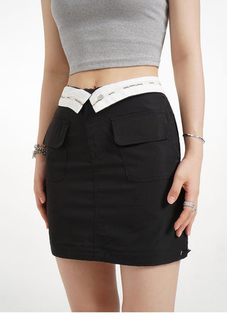 Y2k detachable skirt with cuffs