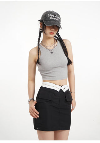 Y2k detachable skirt with cuffs