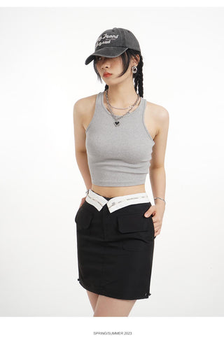 Y2k detachable skirt with cuffs