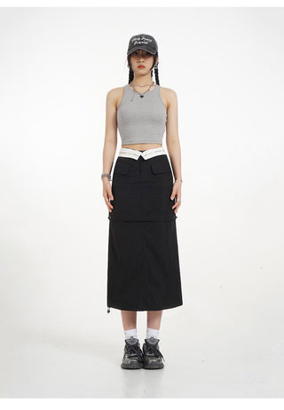 Y2k detachable skirt with cuffs