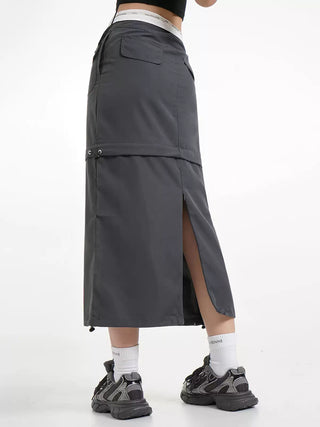Y2k detachable skirt with cuffs