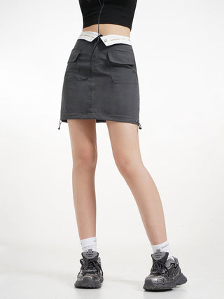 Y2k detachable skirt with cuffs