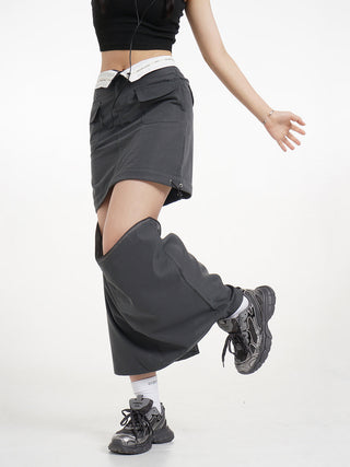 Y2k detachable skirt with cuffs