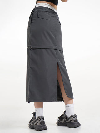 Y2k detachable skirt with cuffs