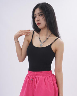 Black padded camisole slim top