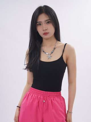 Black padded camisole slim top
