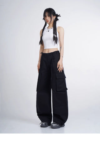 Black hollow backless vest