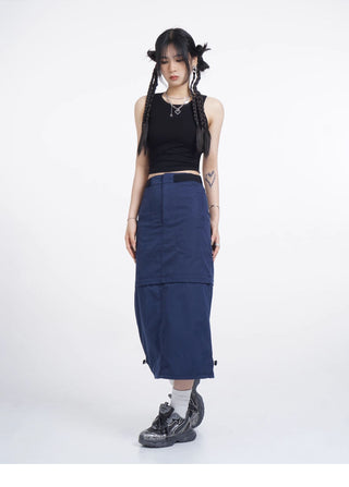 Black hollow backless vest