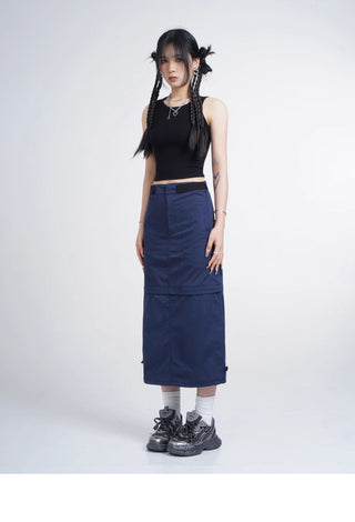 Black hollow backless vest