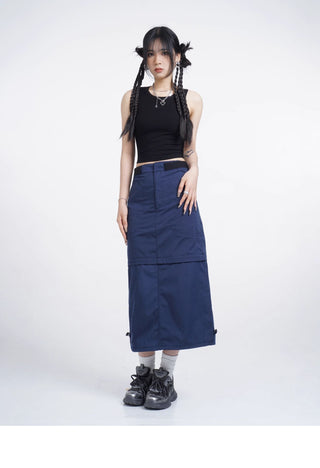 Black hollow backless vest