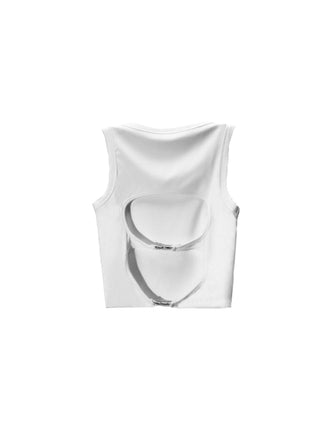 Black hollow backless vest