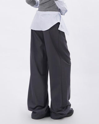 Knitted fake two-piece lapel shirt