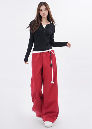 Fake two-piece bottoming long-sleeved T-shirt