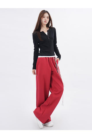 Fake two-piece bottoming long-sleeved T-shirt