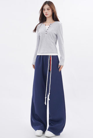 Fake two-piece bottoming long-sleeved T-shirt