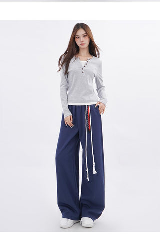 Fake two-piece bottoming long-sleeved T-shirt