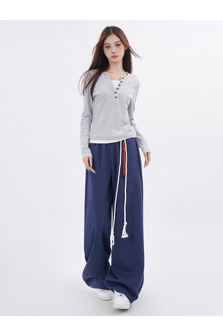 Fake two-piece bottoming long-sleeved T-shirt