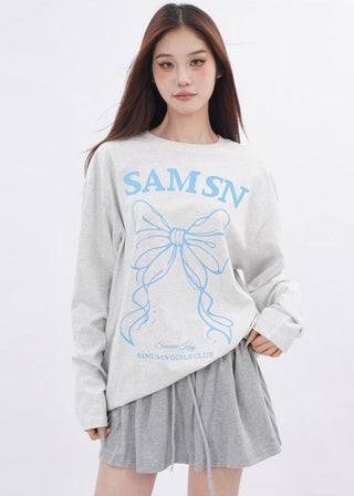 Lace patchwork drawstring Skirt and Sweater