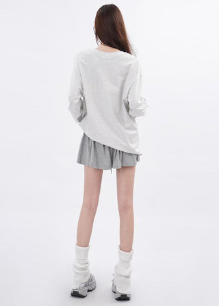 Lace patchwork drawstring Skirt and Sweater