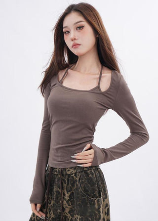 Fake two-piece bottoming shirt