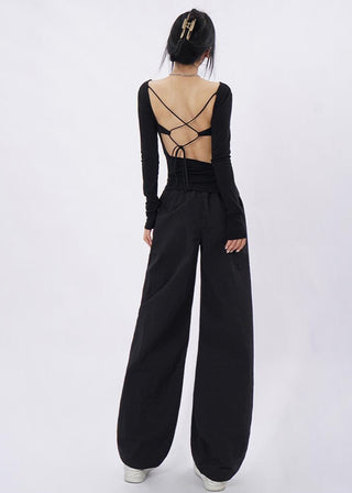 Hollow back straps slim top