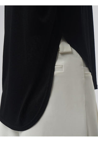 Oversize backless long-sleeved T-shirt