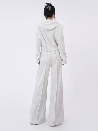 Hooded sweatshirt and sporty  wide-leg sweatpants