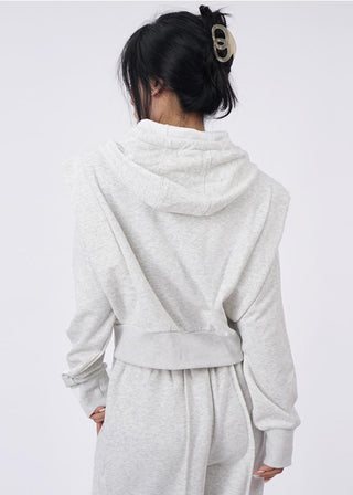 Hooded sweatshirt and sporty  wide-leg sweatpants