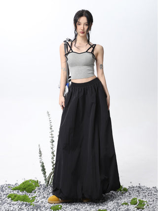 Double shoulder strap slim camisole tube top