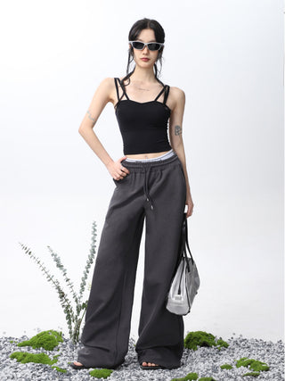 Double shoulder strap slim camisole tube top