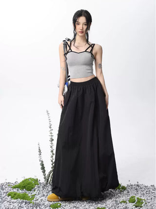 Double shoulder strap slim camisole tube top