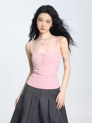 Slim camisole lace edge slim top