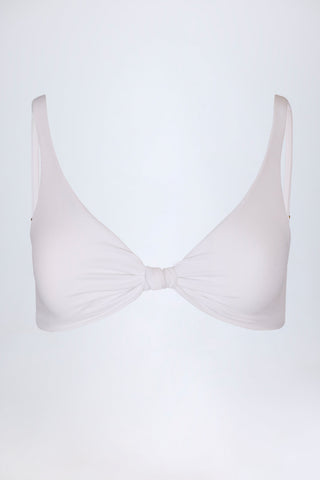 Knot-Detail Bikini Top in White