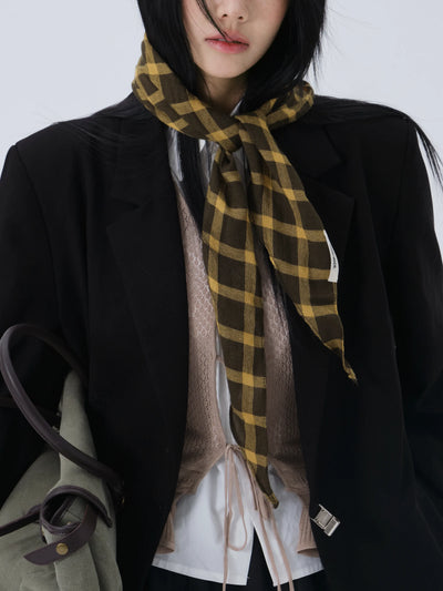 plaid long scarf