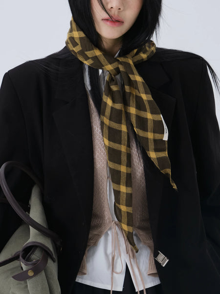 plaid long scarf