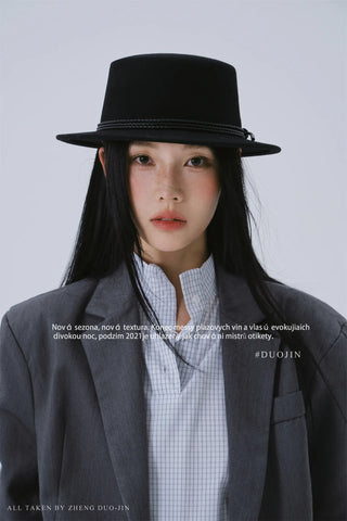 white bowler hat