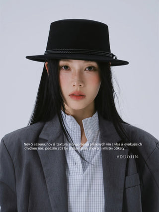 white bowler hat