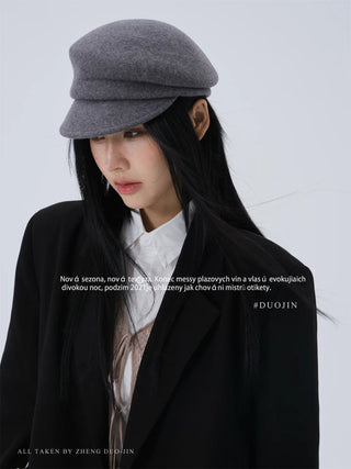 gray newsboy beret
