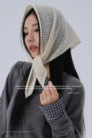 hollow knit shawl