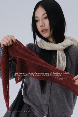 hollow knit shawl