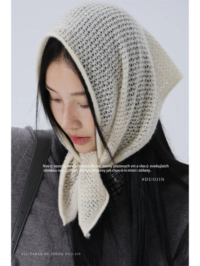 hollow knit shawl
