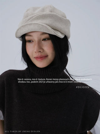 pleated beret hat