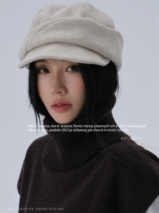 pleated beret hat