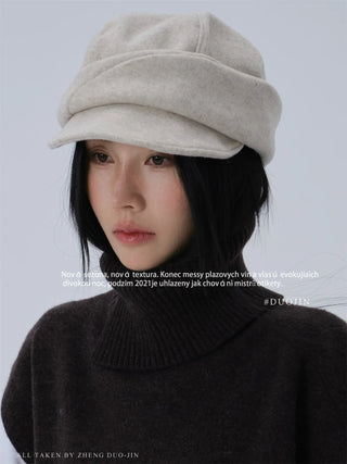 pleated beret hat