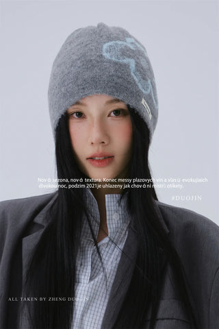 flower jacquard beanie