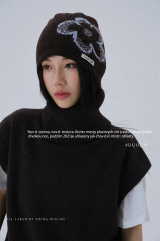 flower jacquard beanie