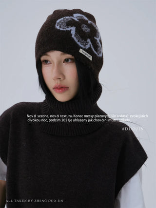 flower jacquard beanie