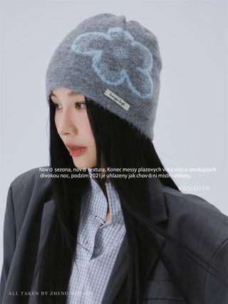 flower jacquard beanie