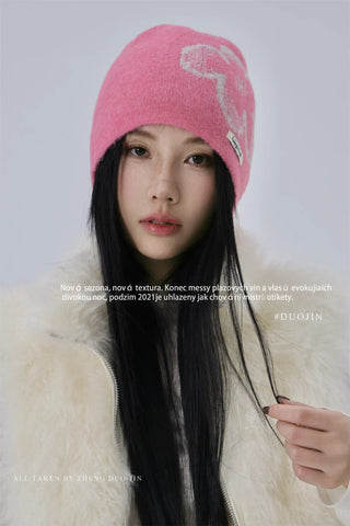 flower jacquard beanie